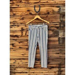 FREE PEOPLE | Blue White Striped Skinny Jean Pants 26